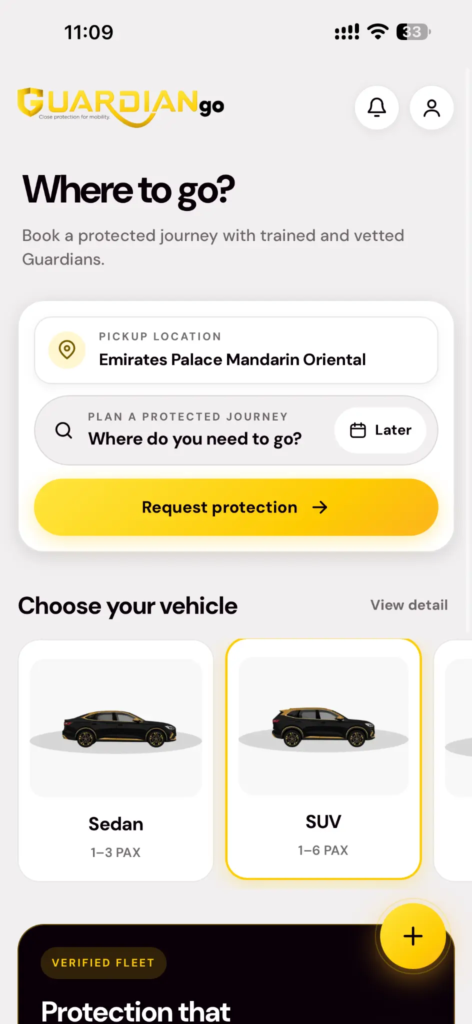 GuardianGo mobile home screen