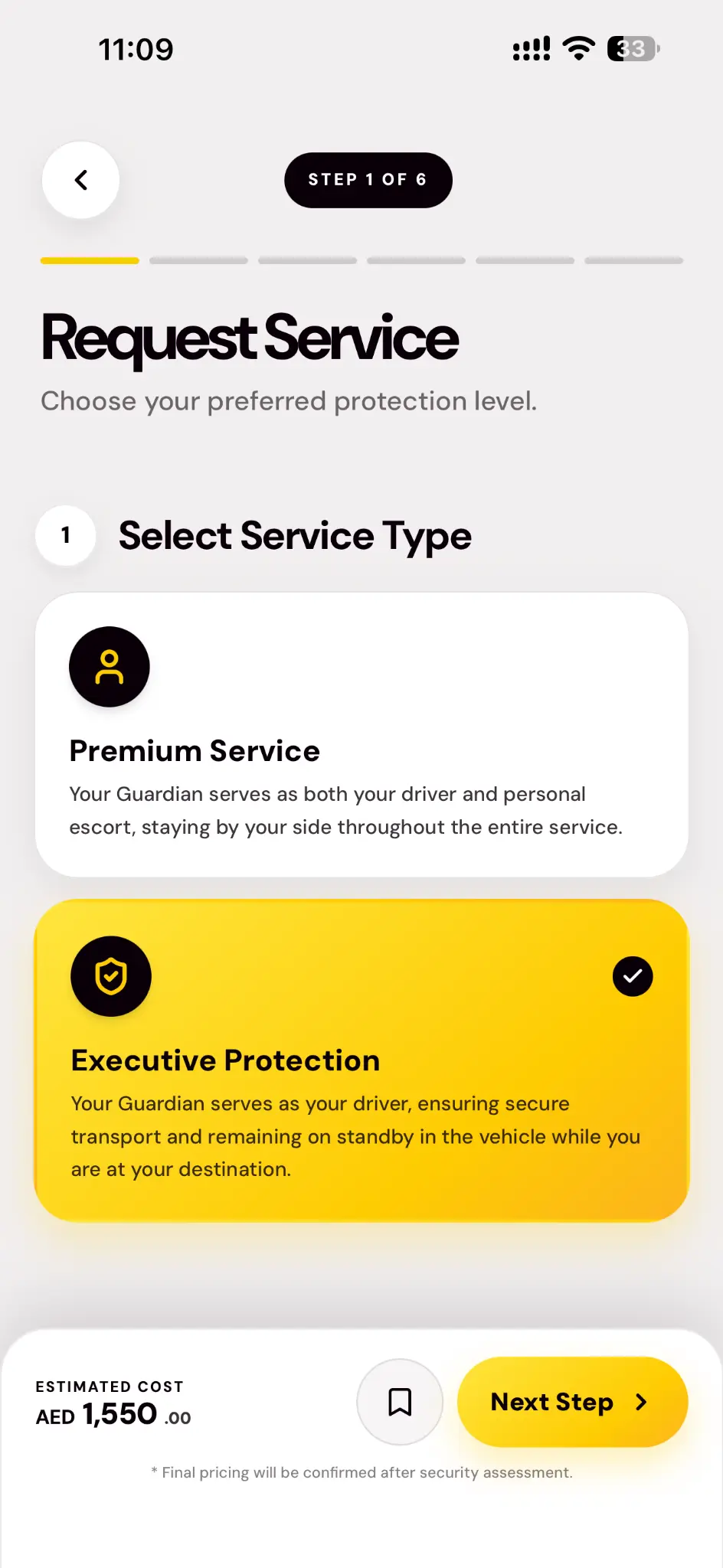 GuardianGo protection level selection