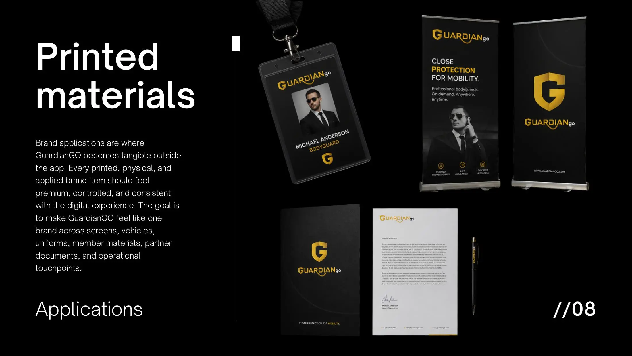 GuardianGo printed brand applications