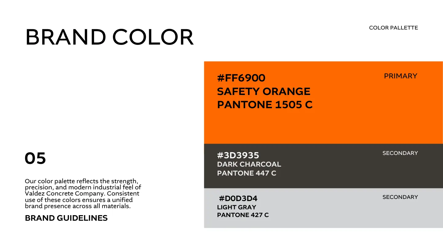 Valdez brand color system